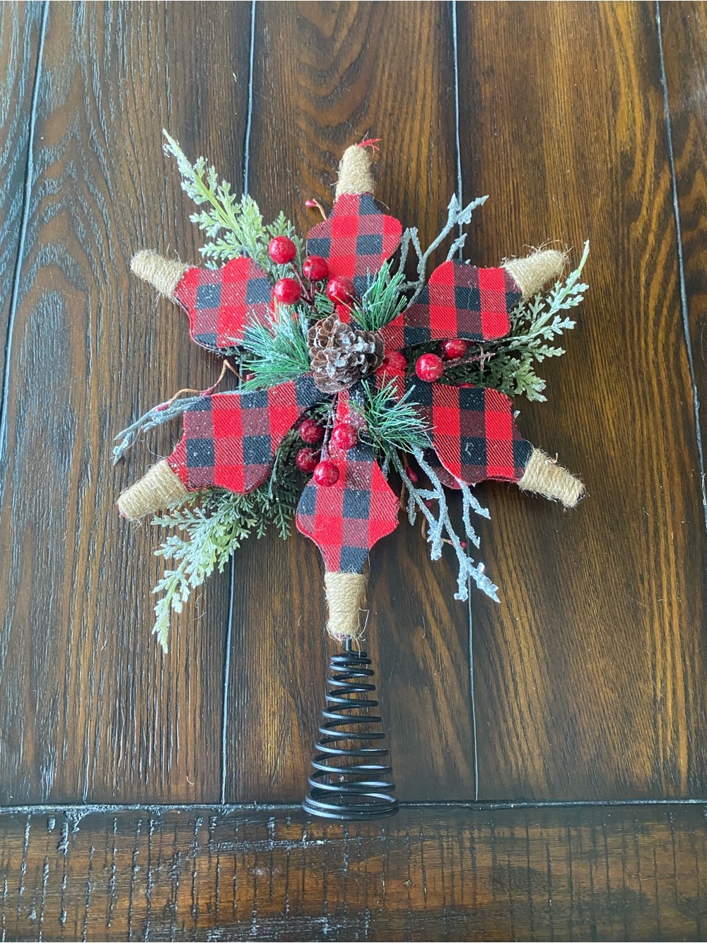 Buffalo Plaid Christmas Tree Topper